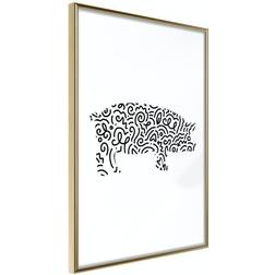 Arkiio Affisch Black and White Piggy [Poster] 30x45 Poster